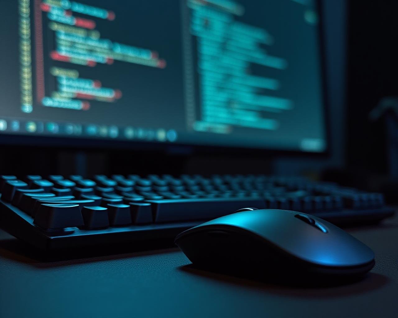 Close up of professional coding environment for trading bot development